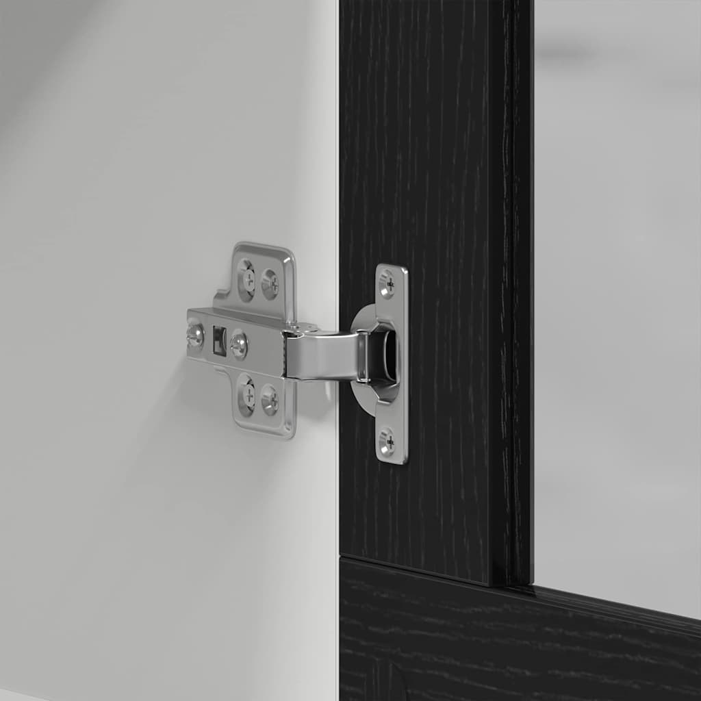 vidaXL Κρεμαστή Γυάλινη Ντουλάπα με ράφι Μαύρη δρυς 80 x 31 x 60 εκ