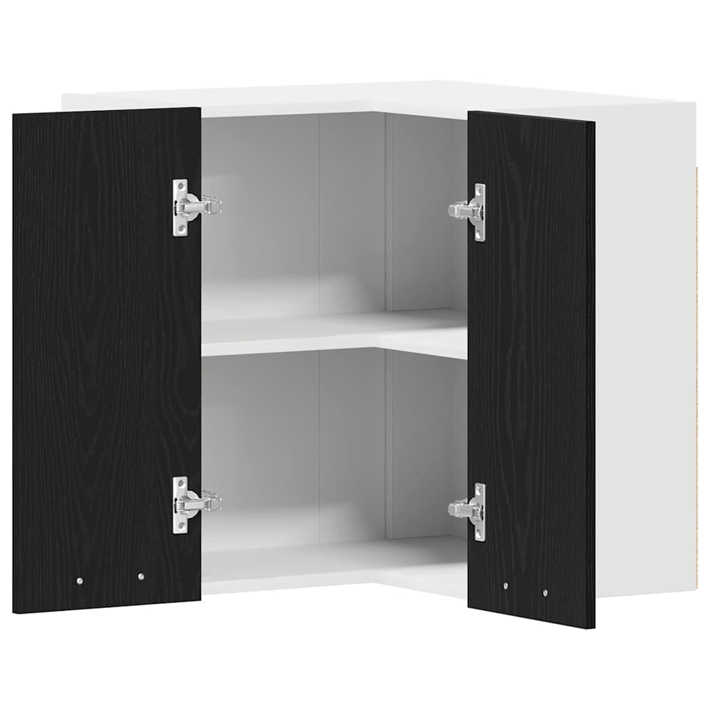 vidaXL Κρεμαστή Γωνιακή Ντουλάπα με ράφι Μαύρη δρυς 57 x 57 x 60 εκ