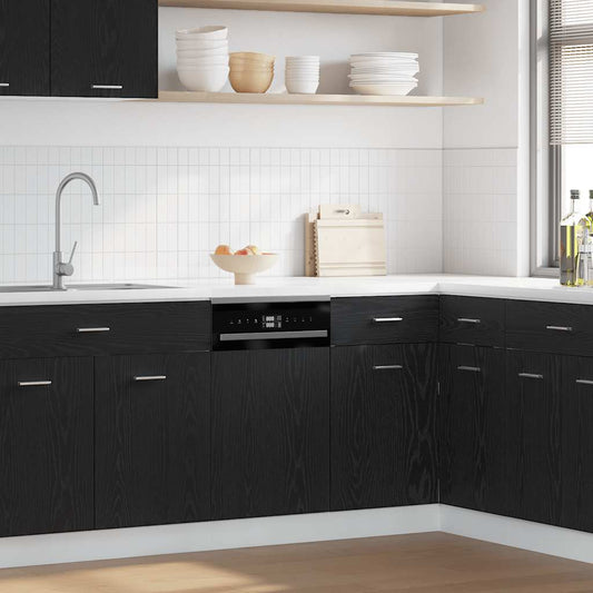 vidaXL Πλαίσιο Πλυντηρίου Πιάτων Lyon Μαύρο Δρυς 45x1,5x67 εκ. από Τεχνητό Ξύλο