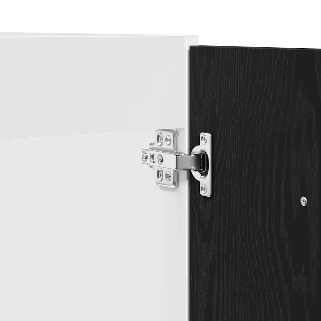 vidaXL Ντουλάπι Κάτω Νεροχύτη Μαύρη Δρυς 80x46x81,5 εκ. Συνθετικό Ξύλο