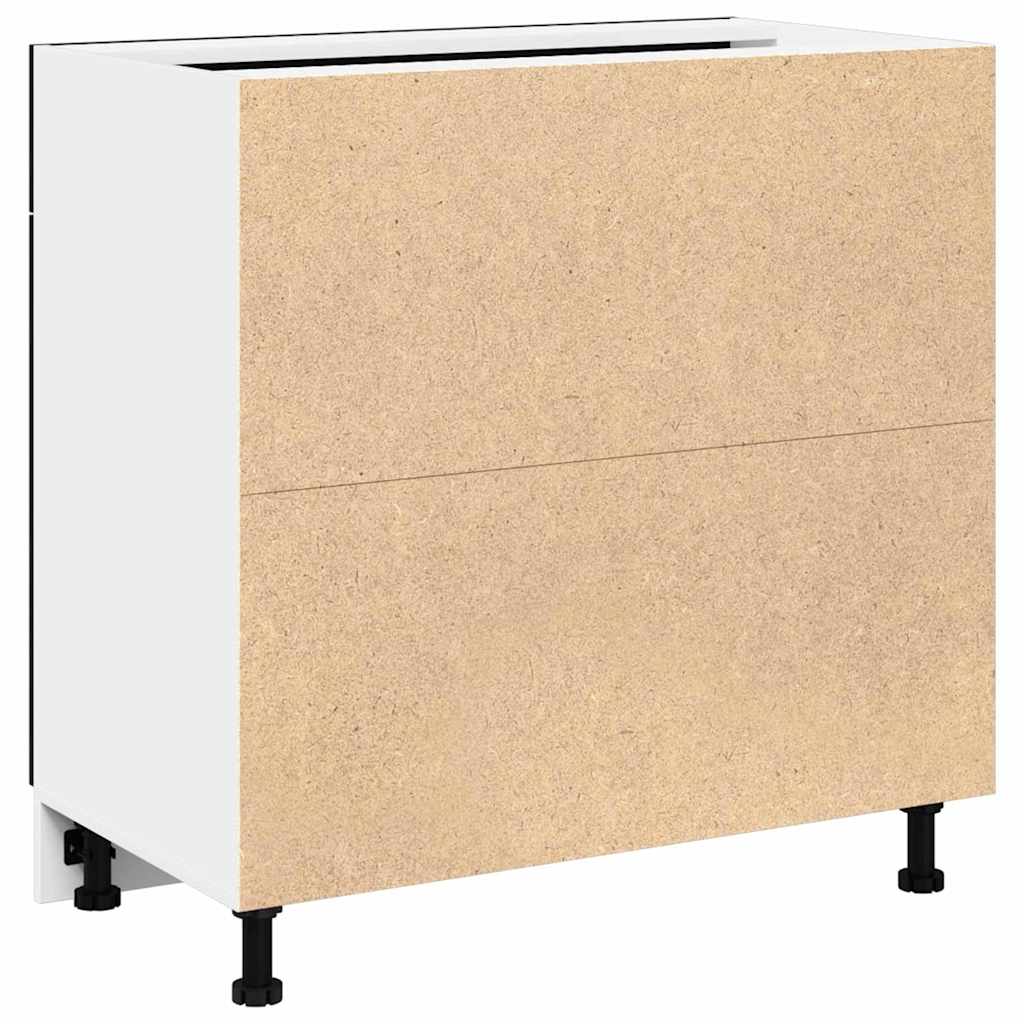 vidaXL Ντουλάπα με Συρτάρι με ράφι Riga Μαύρη δρυς 80 x 46 x 81.5 εκ