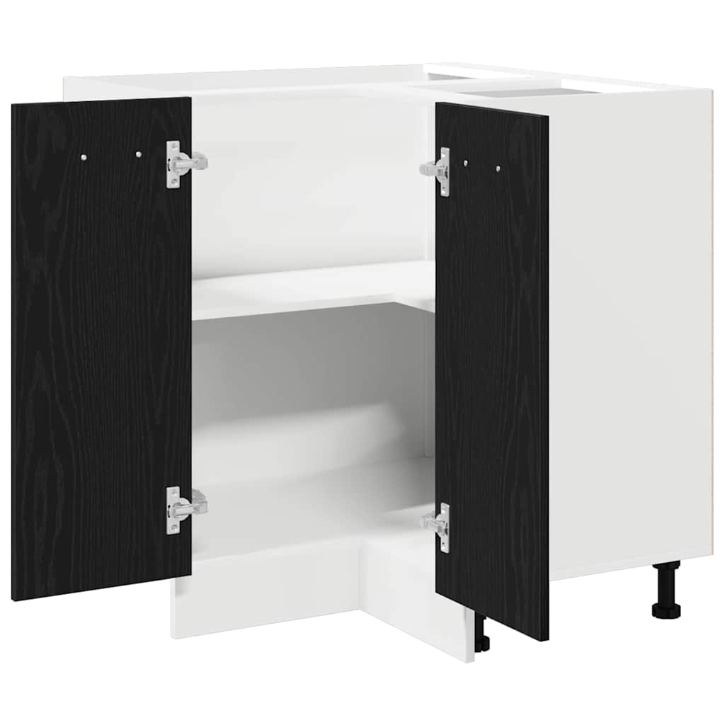 vidaXL Γωνιακός Κάτω Ντουλάπι Riga Μαύρη δρυς 75.5 x 75.5 x 81.5 εκ.