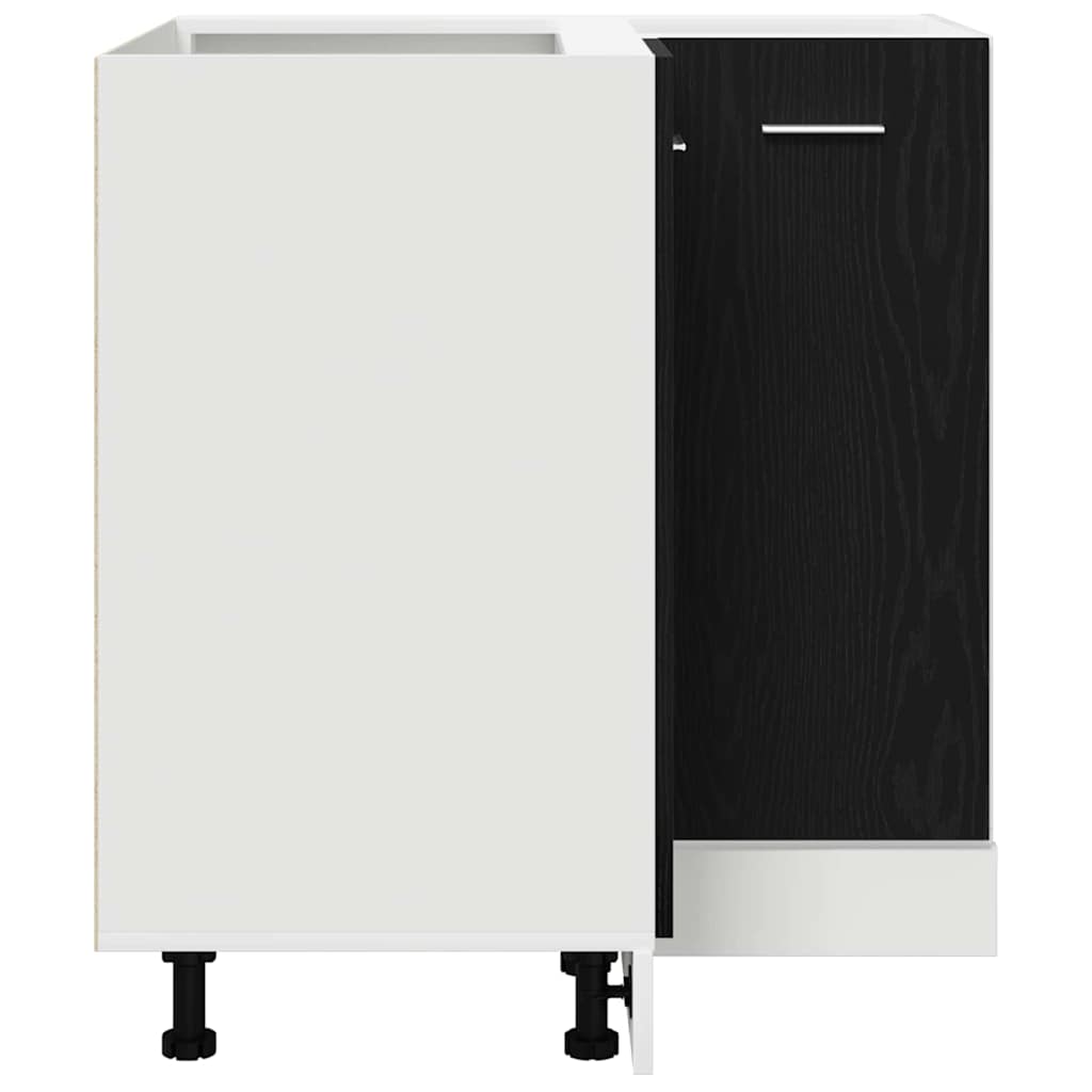 vidaXL Γωνιακός Κάτω Ντουλάπι Riga Μαύρη δρυς 75.5 x 75.5 x 81.5 εκ.