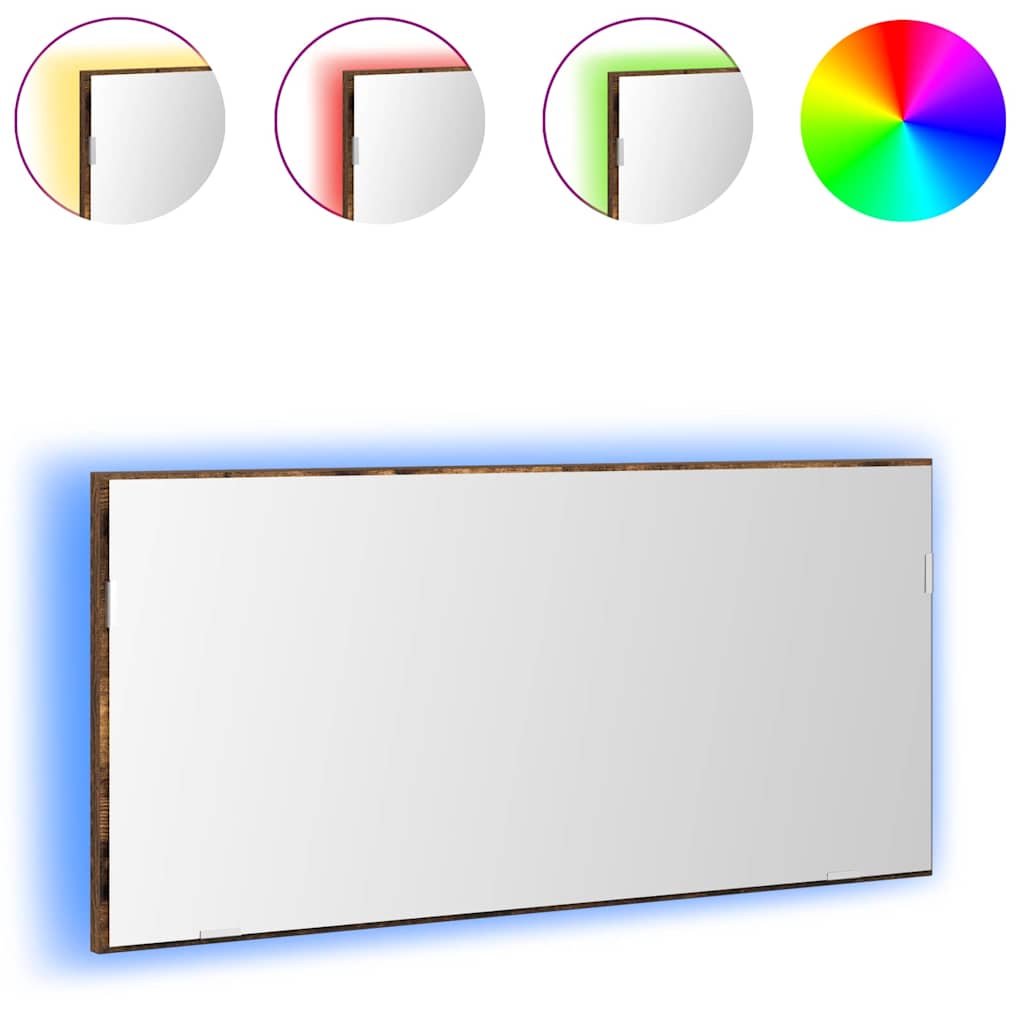 vidaXL Καθρέφτης Μπάνιου Καφέ 80 x 8.5 x 37 εκ Επεξεργασμένο ξύλο