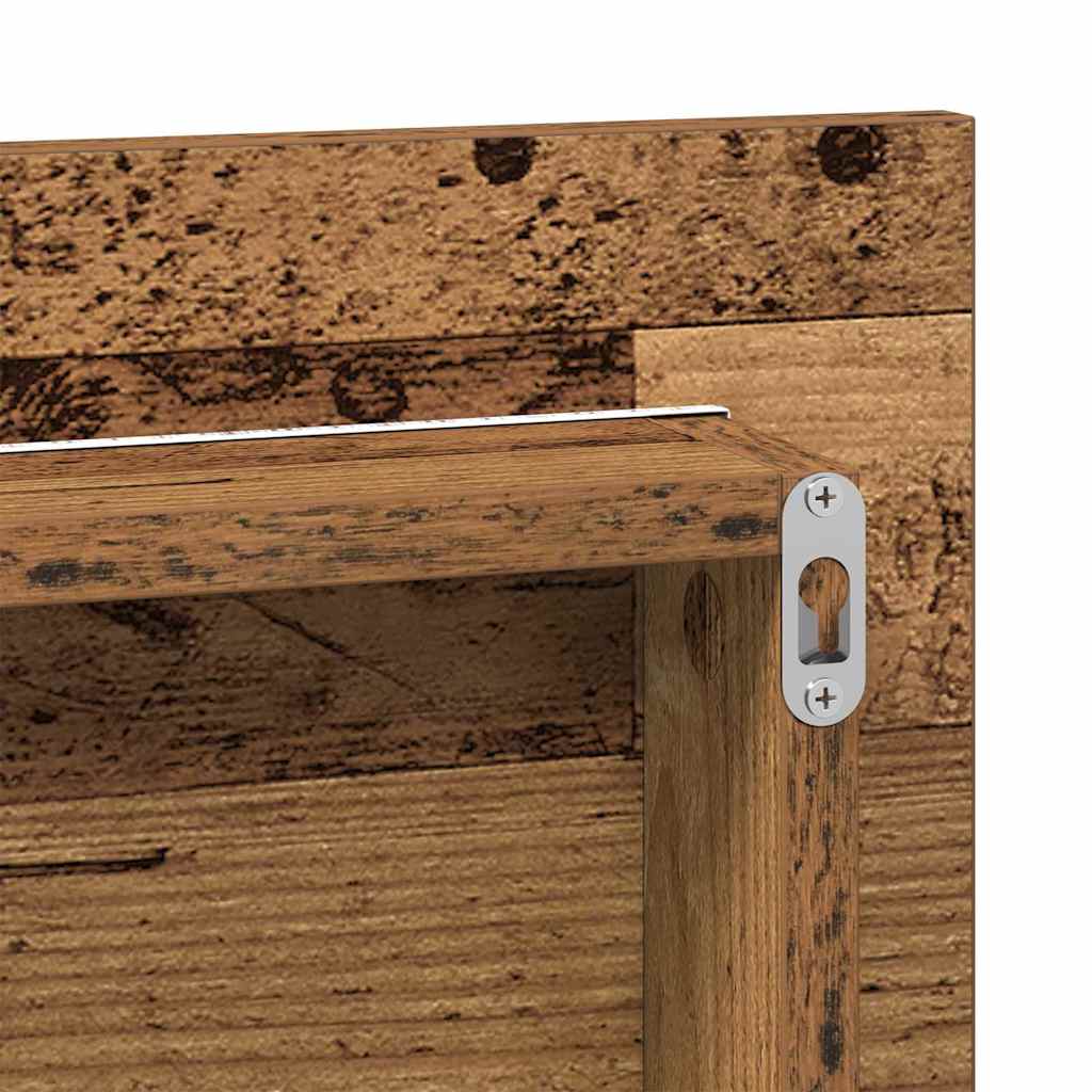 vidaXL Καθρέφτης Μπάνιου με φώτα καθρέφτη Παλαιό ξύλο 80 x 8.5 x 37 εκ