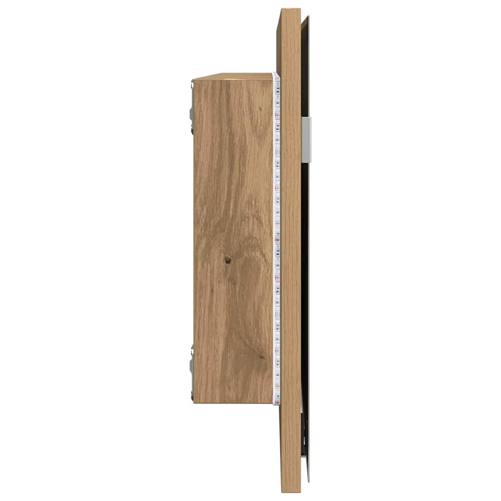 vidaXL Καθρέφτης Μπάνιου Επιτοίχιο artisan δρυς 80 x 8.5 x 37 εκ
