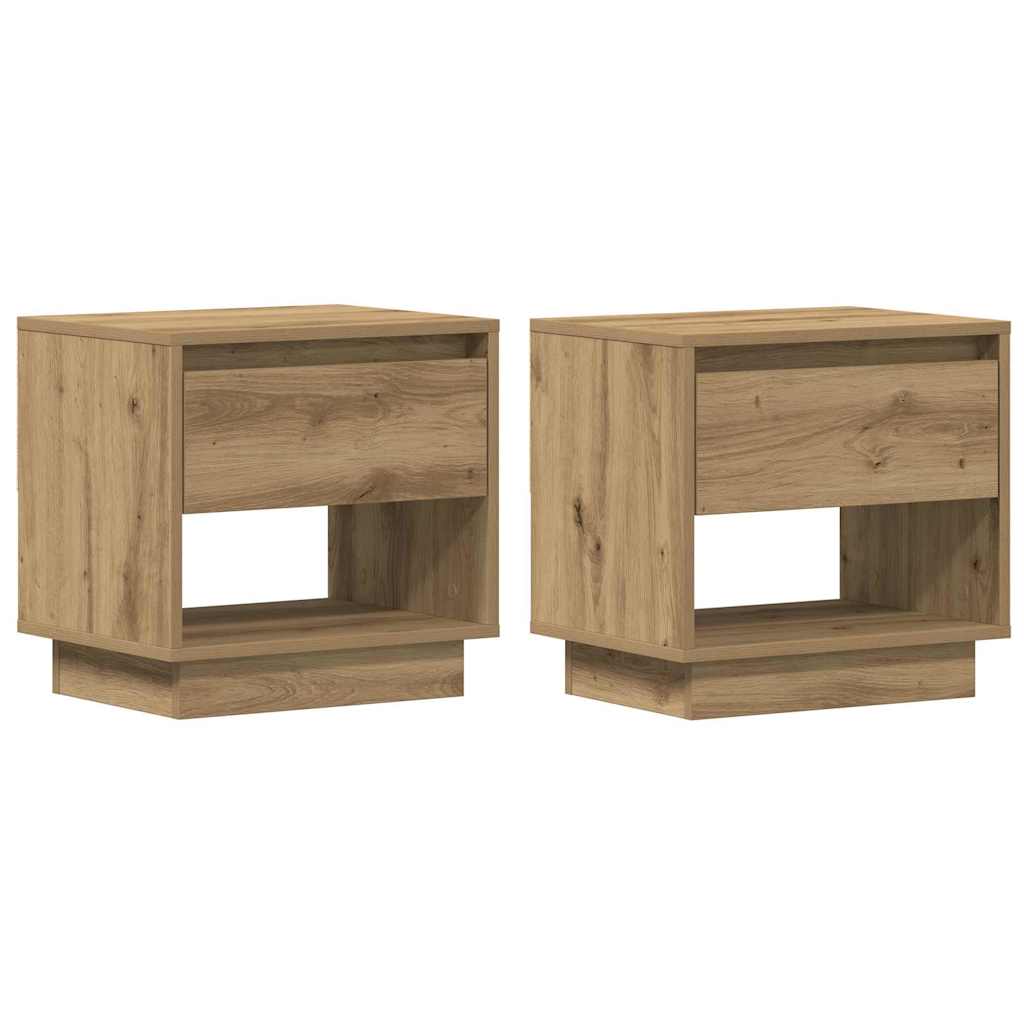 vidaXL Κομοδίνο 2 pcs Artisan Oak 45 x 34 x 44 εκ Επεξεργασμένο ξύλο