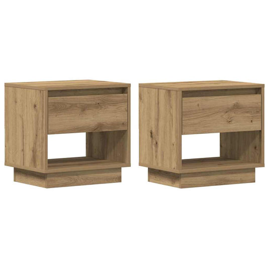 vidaXL Κομοδίνο 2 pcs Artisan Oak 45 x 34 x 44 εκ Επεξεργασμένο ξύλο