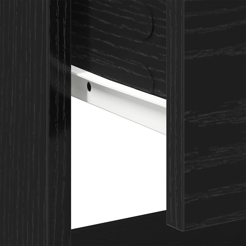 vidaXL Κομοδίνο 2 pcs Μαύρη Οξυά 45 x 34 x 44 εκ Επεξεργασμένο ξύλο