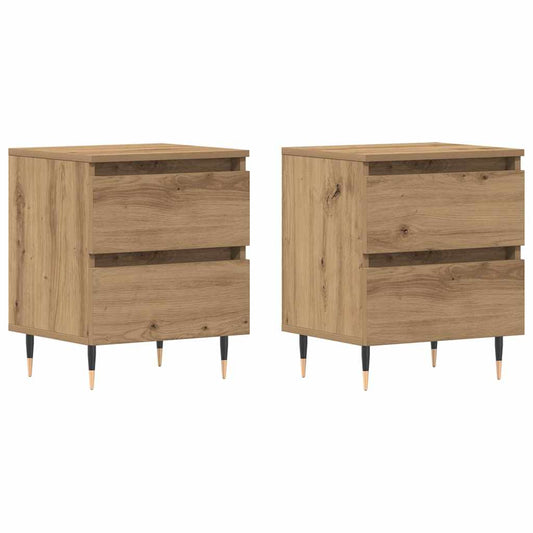 vidaXL Κομοδίνο 2 pcs Artisan Oak 40 x 35 x 50 εκ. Επεξεργασμένο ξύλο