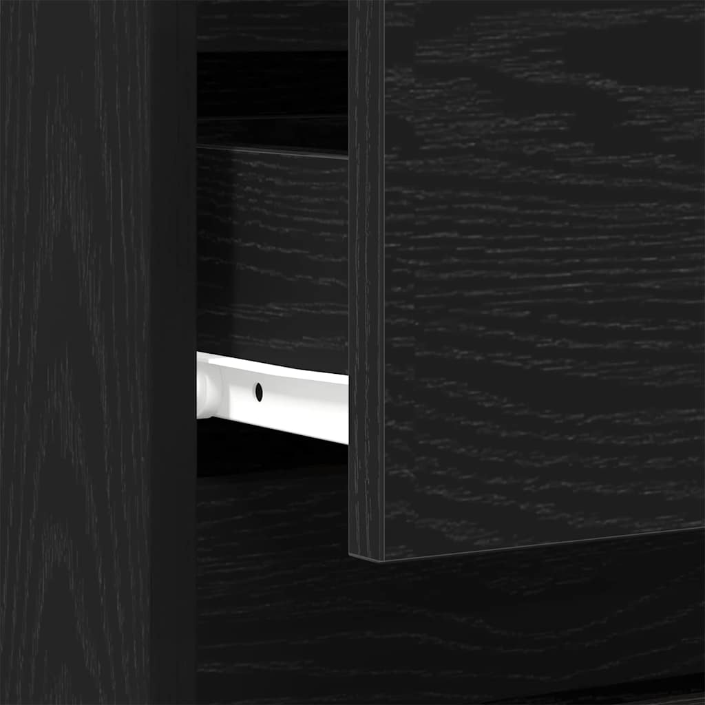 vidaXL Κομοδίνο Μαύρη δρυς 40 x 35 x 50 εκ. Επεξεργασμένο ξύλο