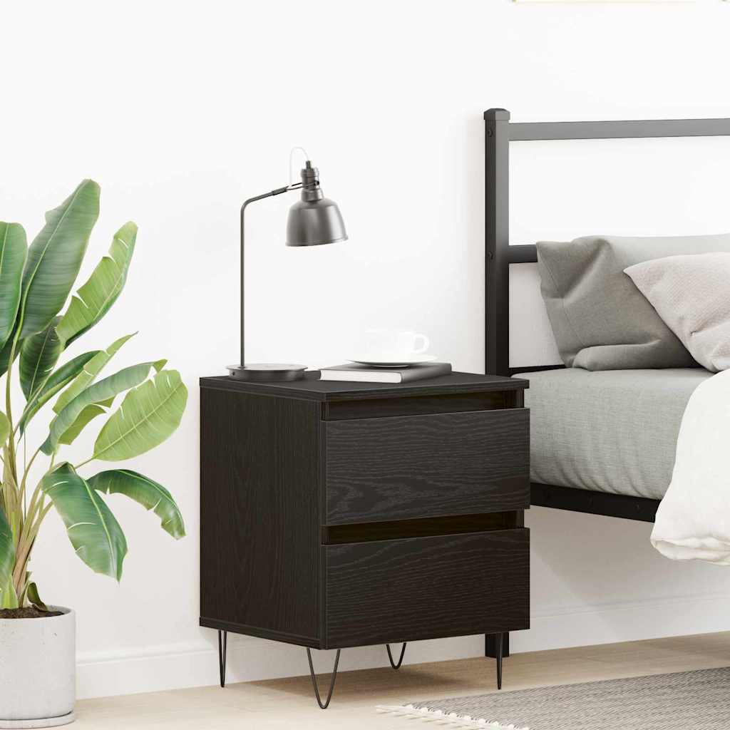 vidaXL Κομοδίνο Μαύρη δρυς 40 x 35 x 50 εκ. Επεξεργασμένο ξύλο