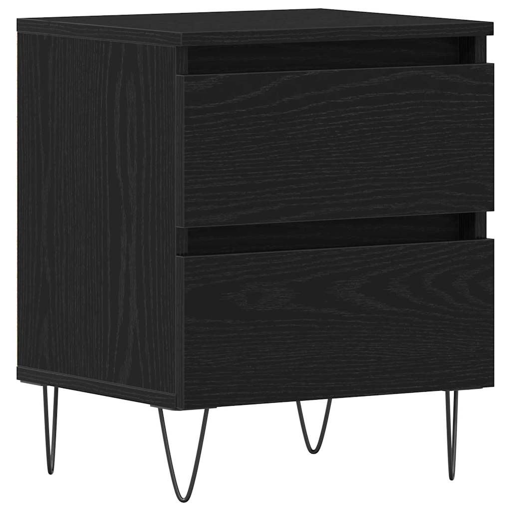 vidaXL Κομοδίνο Μαύρη δρυς 40 x 35 x 50 εκ. Επεξεργασμένο ξύλο