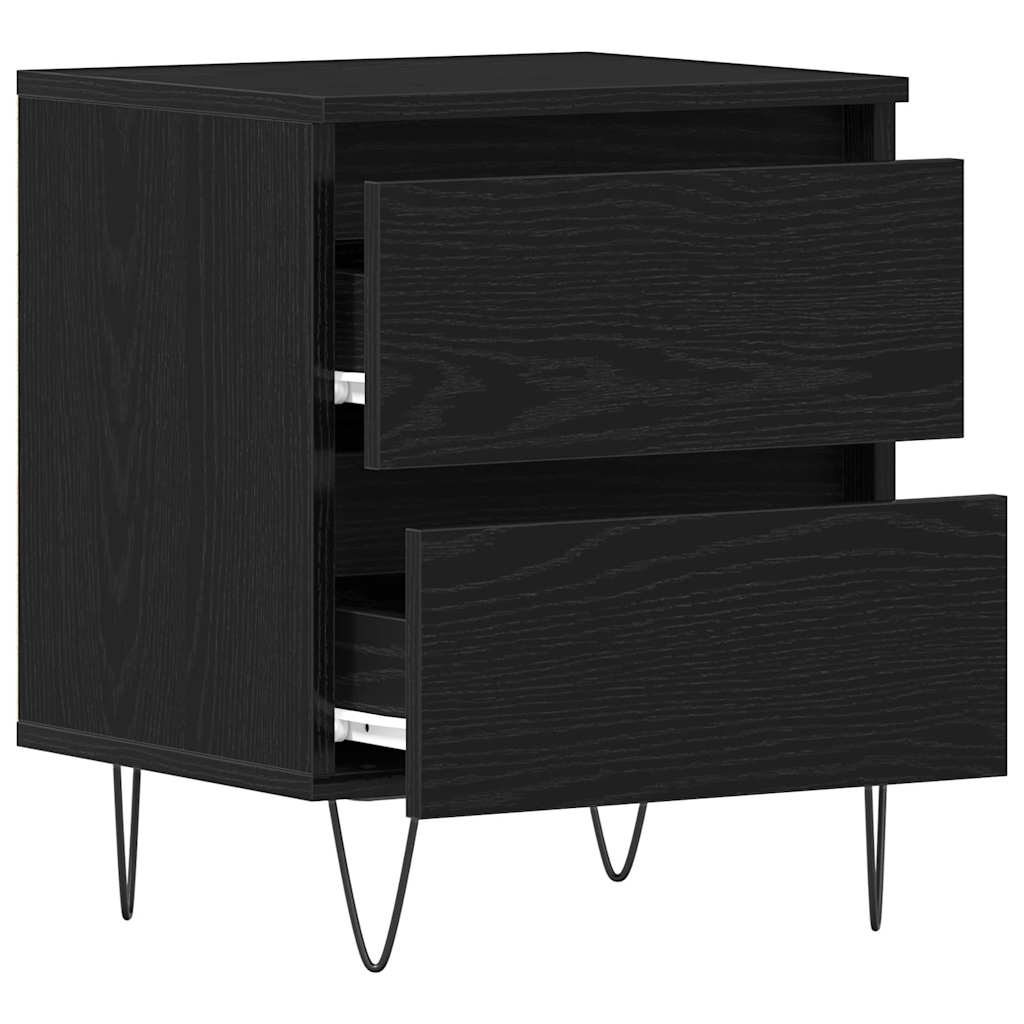 vidaXL Κομοδίνο Μαύρη δρυς 40 x 35 x 50 εκ. Επεξεργασμένο ξύλο