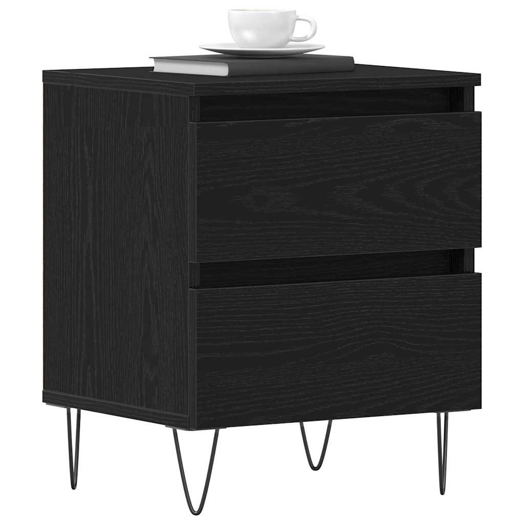 vidaXL Κομοδίνο Μαύρη δρυς 40 x 35 x 50 εκ. Επεξεργασμένο ξύλο