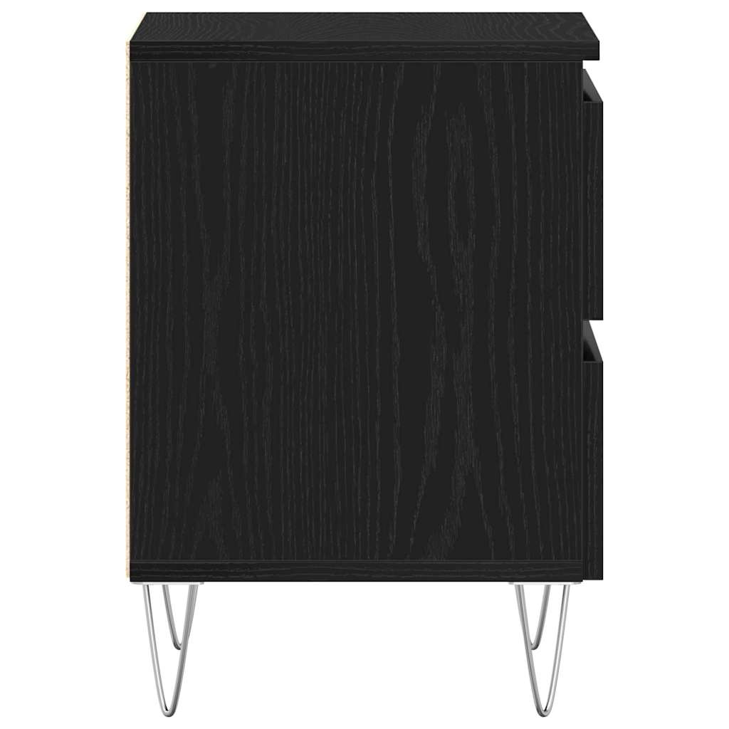vidaXL Κομοδίνο Μαύρη δρυς 40 x 35 x 50 εκ. Επεξεργασμένο ξύλο