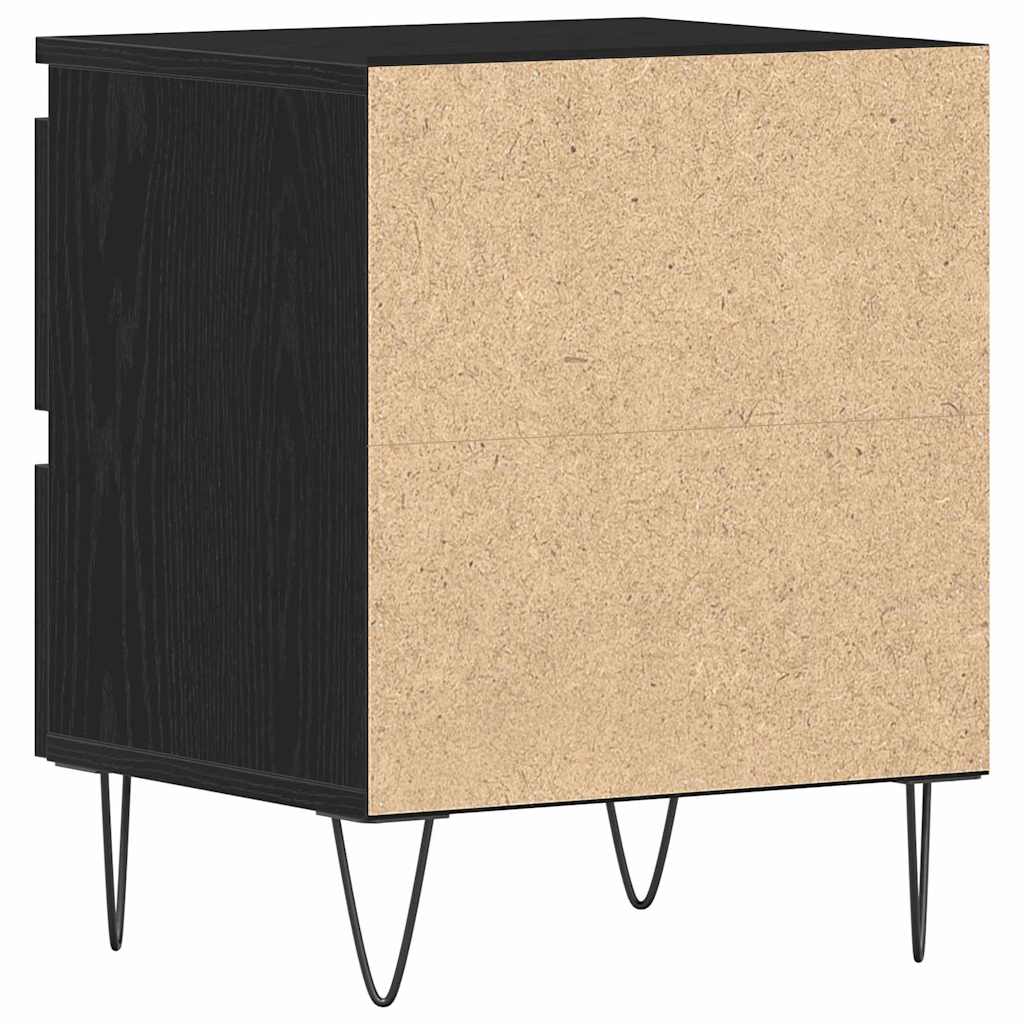 vidaXL Κομοδίνο 2 pcs Μαύρη δρυς 40 x 35 x 50 εκ. Επεξεργασμένο ξύλο
