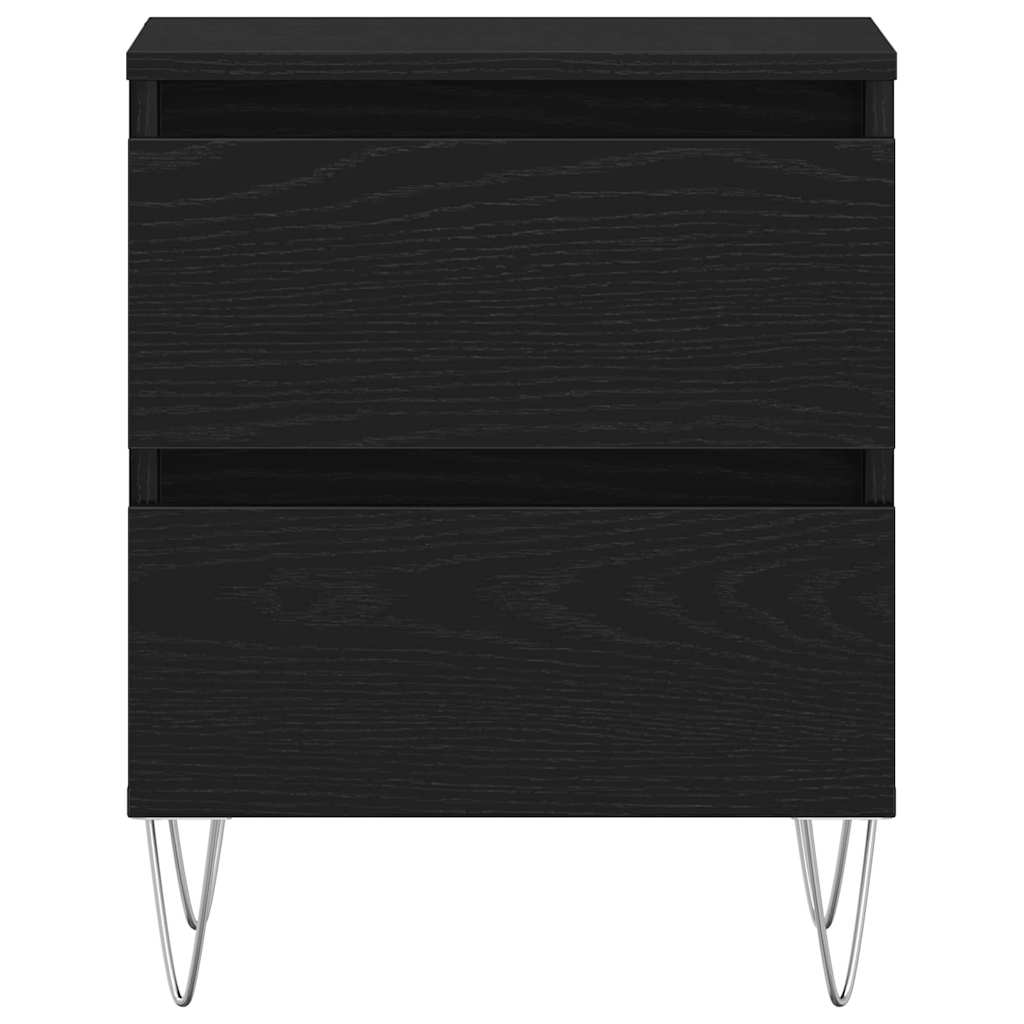 vidaXL Κομοδίνο 2 pcs Μαύρη δρυς 40 x 35 x 50 εκ. Επεξεργασμένο ξύλο