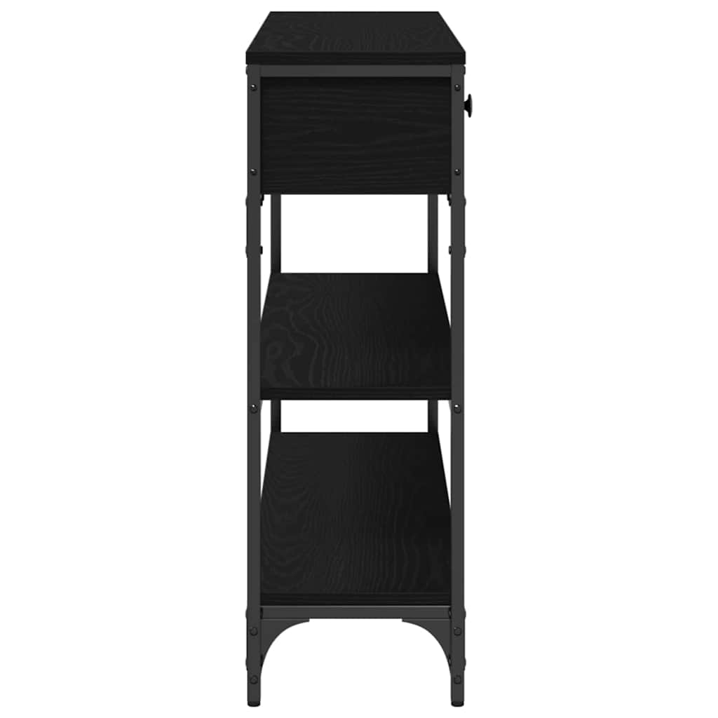 vidaXL Τραπέζι Κονσόλας με συρτάρι Μαύρη δρυς 100 x 25 x 75 εκ.