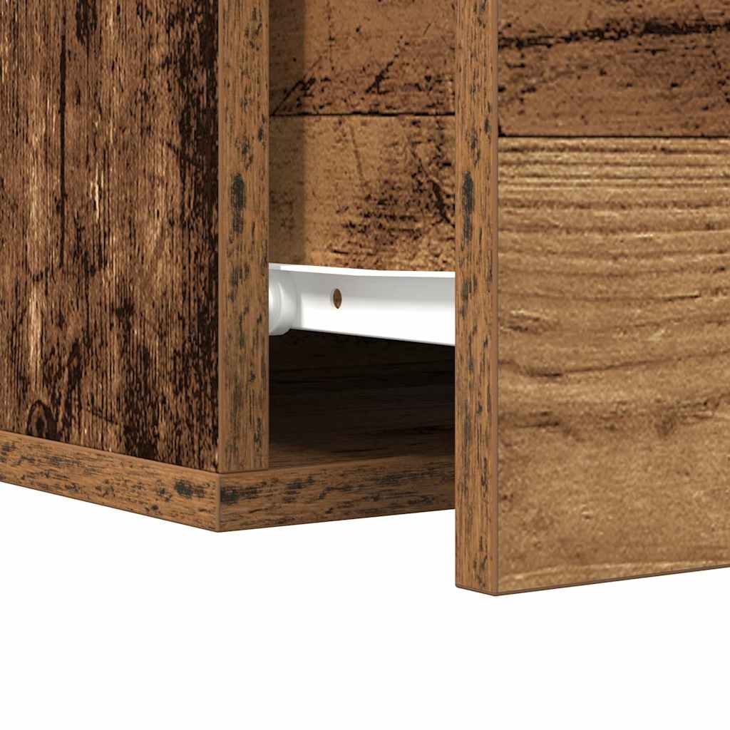 vidaXL Κομοδίνο 2 τμχ. 35 x 35 x 20 εκ Επεξεργασμένο Ξύλο Παλιό ξύλο