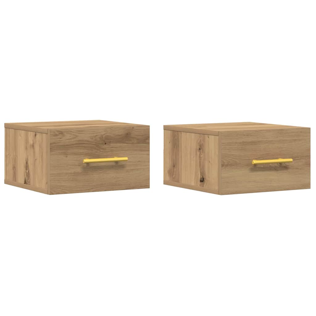 vidaXL Κομοδίνο 2 τμχ. 35 x 35 x 20 εκ Επεξεργασμένο Ξύλο Artisan Oak