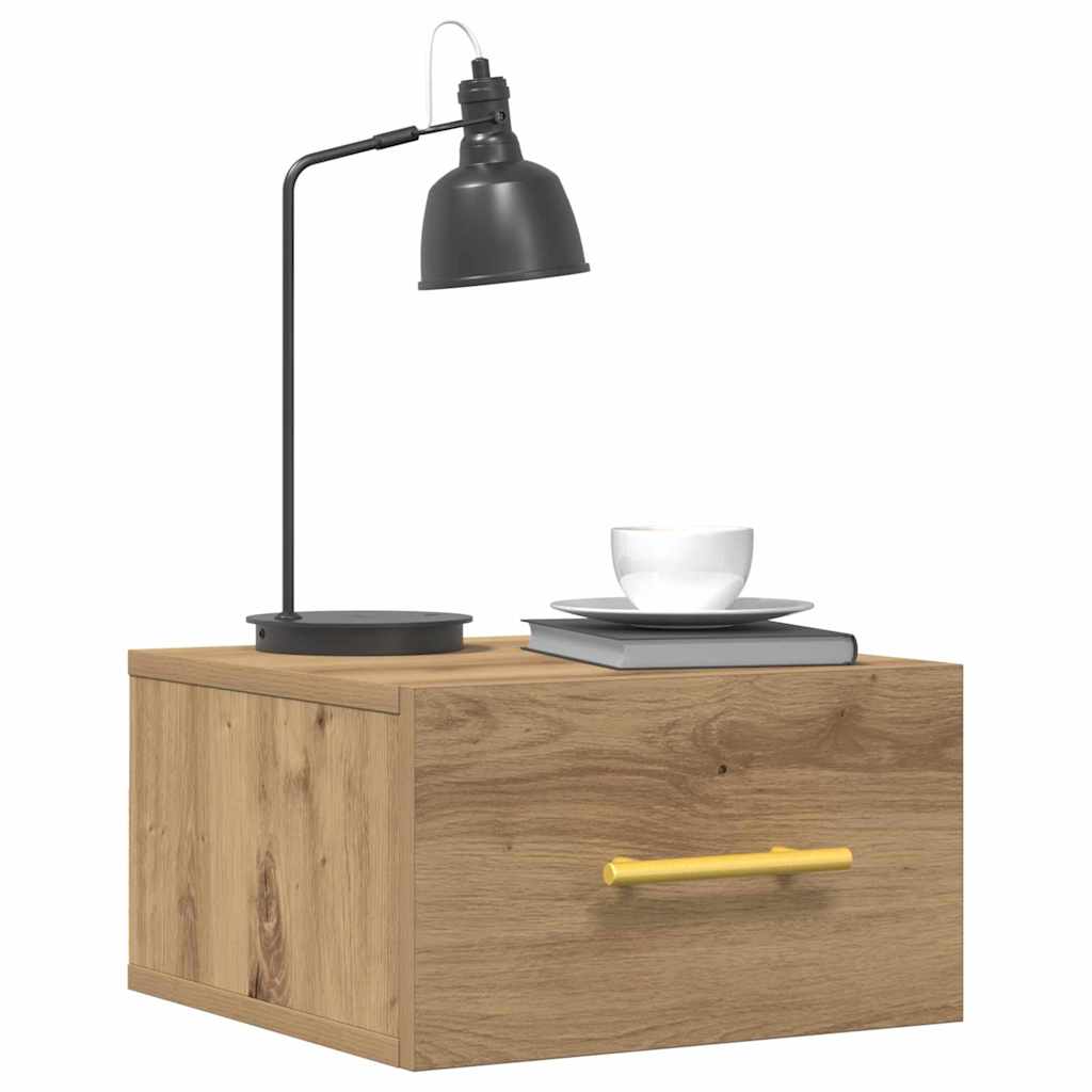 vidaXL Κομοδίνο 2 τμχ. 35 x 35 x 20 εκ Επεξεργασμένο Ξύλο Artisan Oak