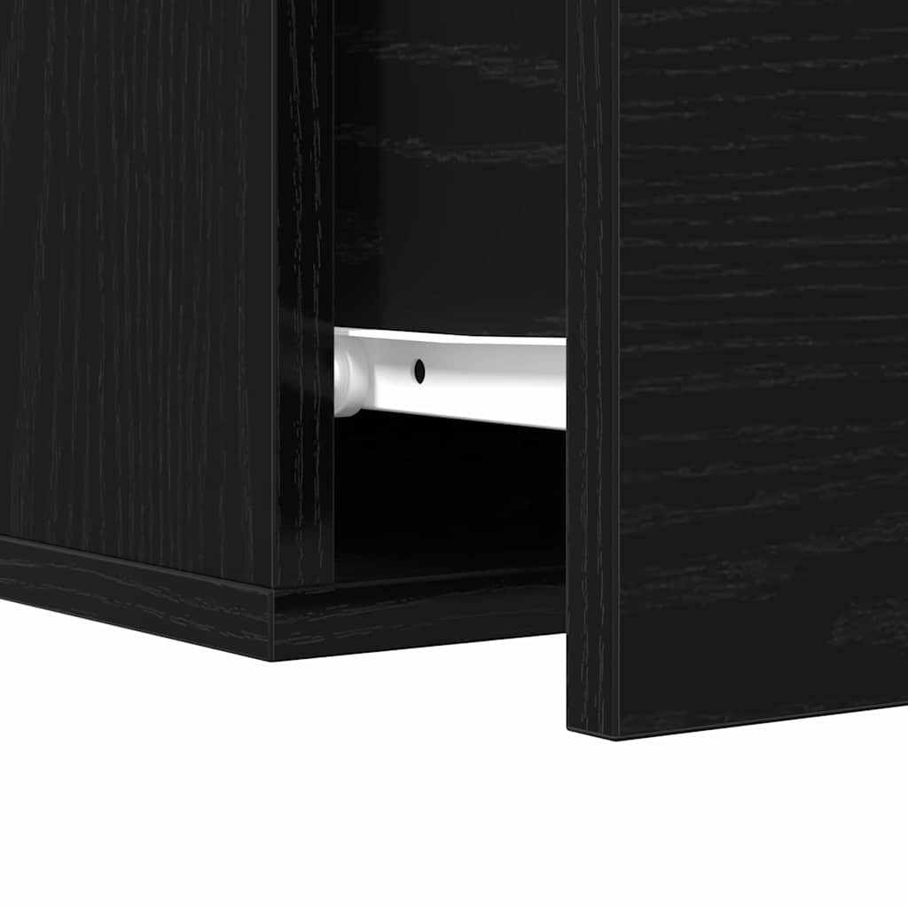 vidaXL Κομοδίνο 35 x 35 x 20 εκ Επεξεργασμένο Ξύλο Μαύρη Οξυά