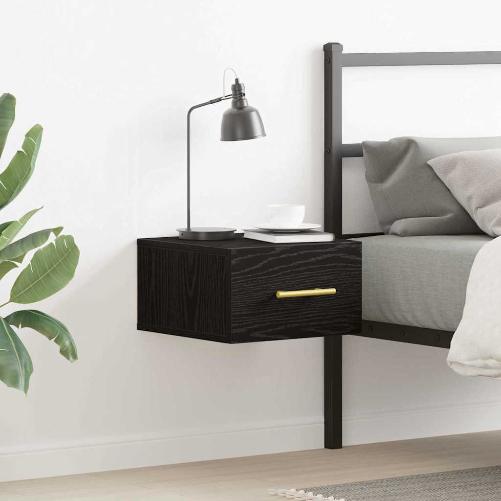 vidaXL Κομοδίνο 35 x 35 x 20 εκ Επεξεργασμένο Ξύλο Μαύρη Οξυά