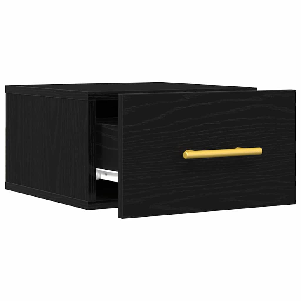 vidaXL Κομοδίνο 2 τμχ. 35 x 35 x 20 εκ Επεξεργασμένο Ξύλο Μαύρη Οξυά