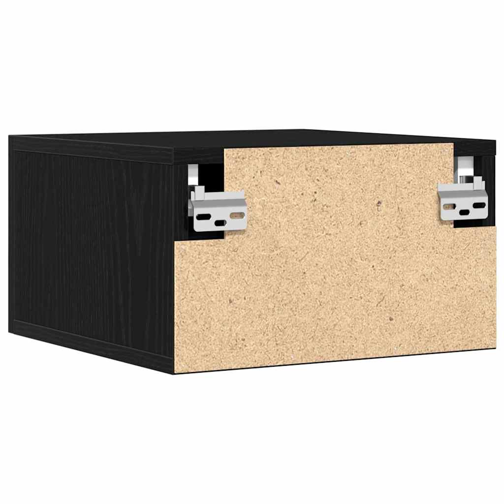 vidaXL Κομοδίνο 2 τμχ. 35 x 35 x 20 εκ Επεξεργασμένο Ξύλο Μαύρη Οξυά