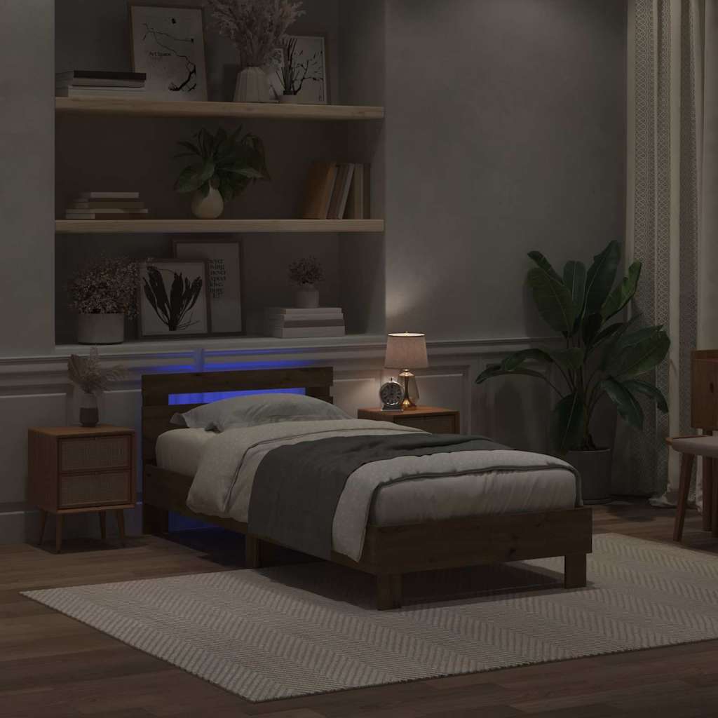 vidaXL Σκελετός Κρεβατιού Artisan Oak 90 x 200 cm Επεξεργασμένο Ξύλο