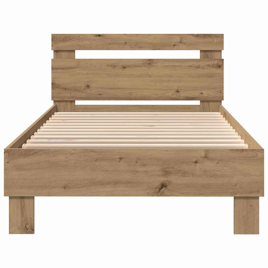 vidaXL Σκελετός Κρεβατιού Artisan Oak 90 x 200 cm Επεξεργασμένο Ξύλο