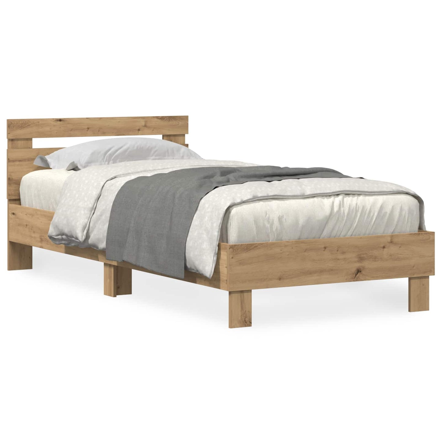 vidaXL Σκελετός Κρεβατιού Artisan Oak 90 x 190 cm Επεξεργασμένο Ξύλο