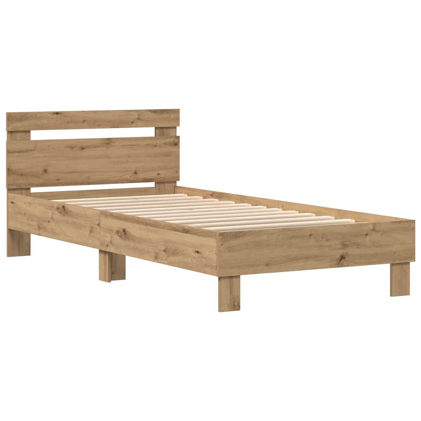 vidaXL Σκελετός Κρεβατιού Artisan Oak 90 x 190 cm Επεξεργασμένο Ξύλο