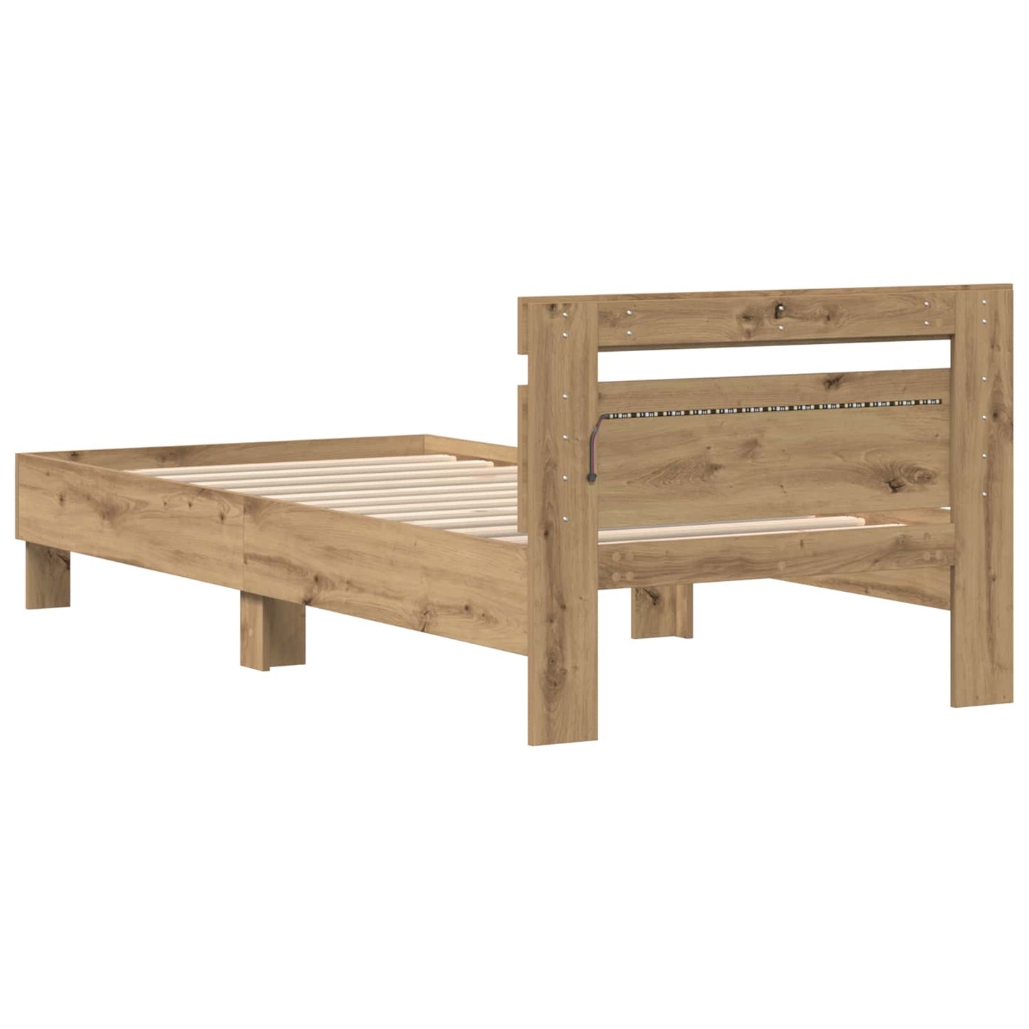 vidaXL Σκελετός Κρεβατιού Artisan Oak 90 x 190 cm Επεξεργασμένο Ξύλο