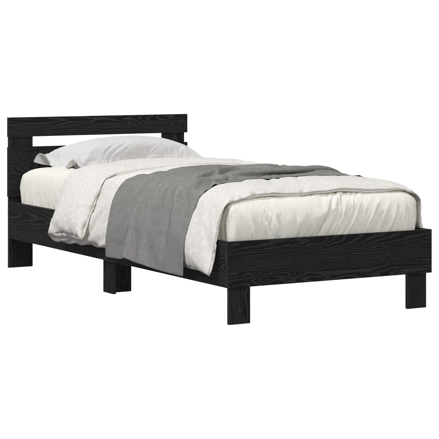 vidaXL Σκελετός Κρεβατιού Μαύρη Οξυά 75 x 190 cm Επεξεργασμένο ξύλο