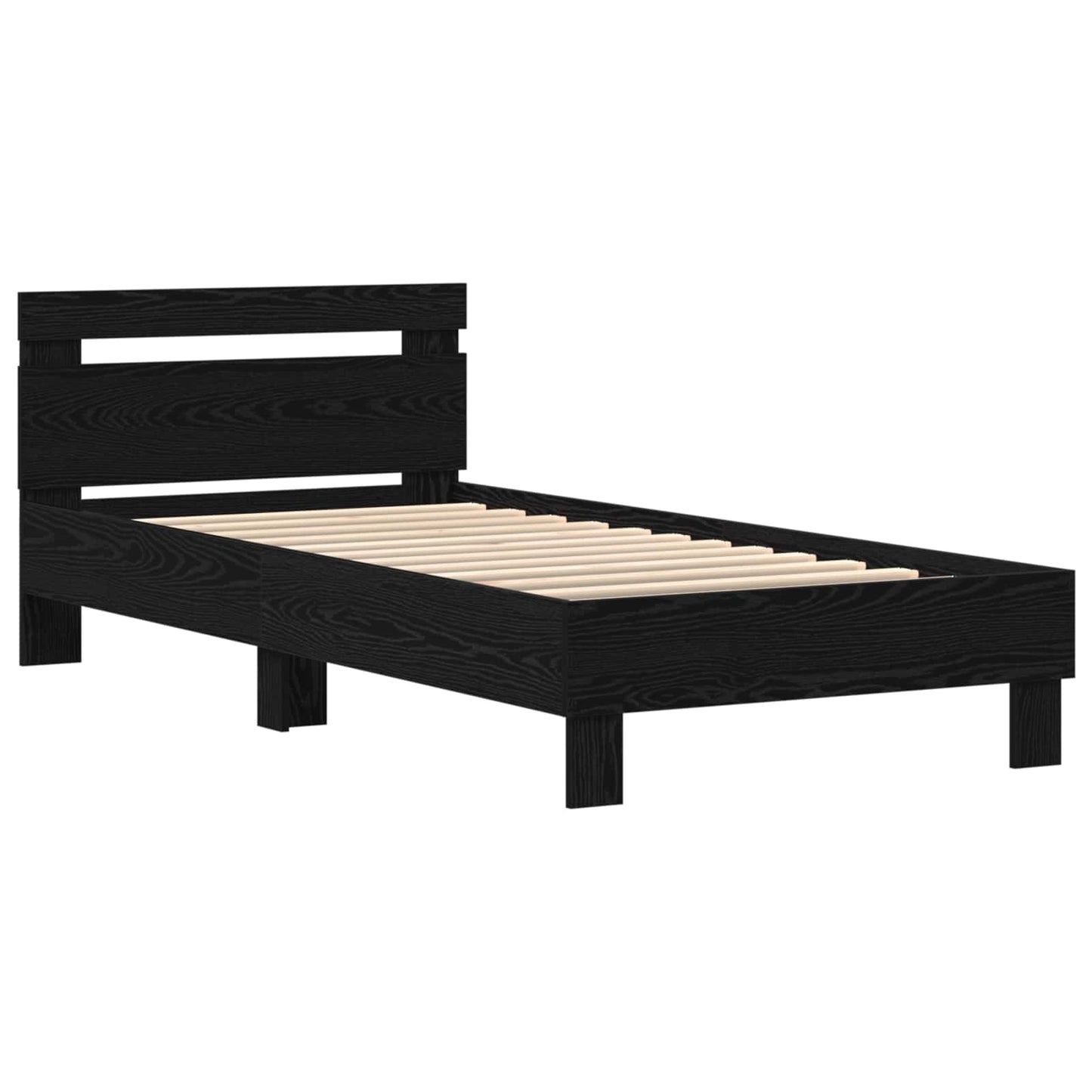 vidaXL Σκελετός Κρεβατιού Μαύρη Οξυά 75 x 190 cm Επεξεργασμένο ξύλο