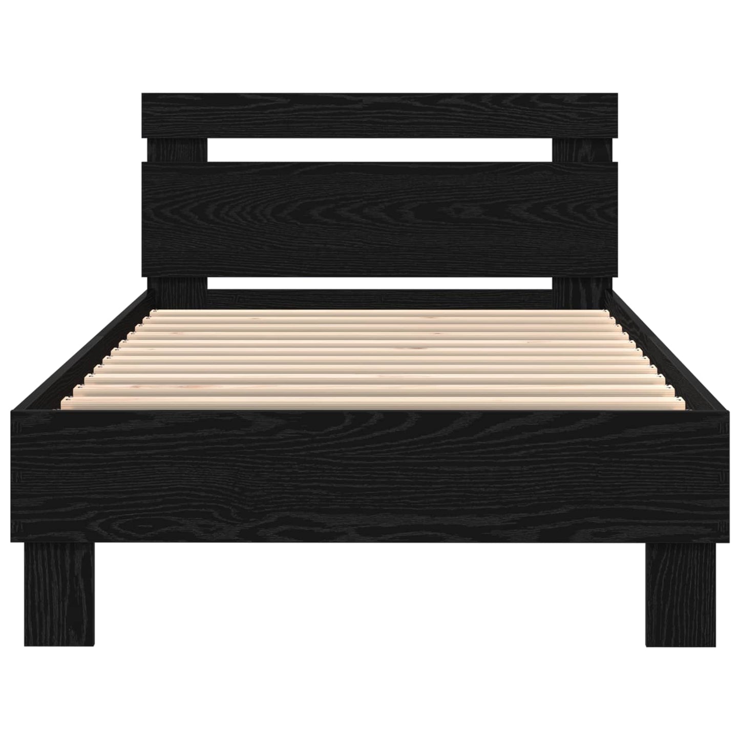 vidaXL Σκελετός Κρεβατιού Μαύρη Οξυά 75 x 190 cm Επεξεργασμένο ξύλο