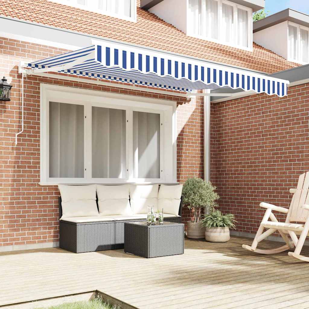 vidaXL Σκηνίτσα Αναδιπλούμενη Μπλε και άσπρο 250 x 200 cm