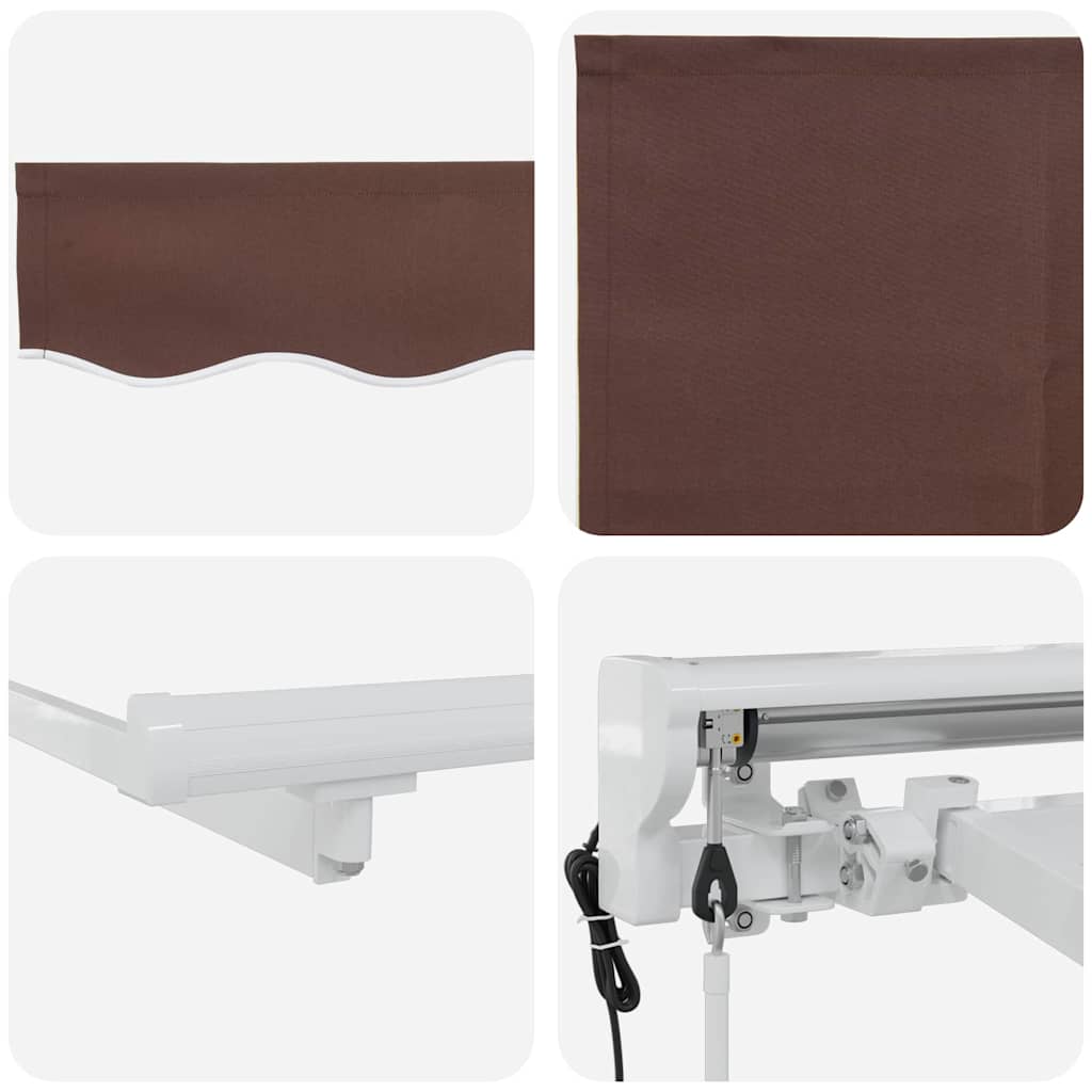 vidaXL Σκελετός Τέντας Καφέ 250 x 200 cm Πολυεστέρας με Επικάλυψη PU