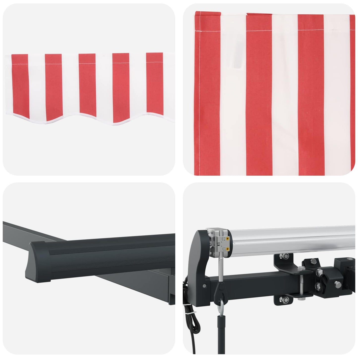 vidaXL Αναδιπλούμενη τέντα Κόκκινο 250 x 200 cm ύφασμα