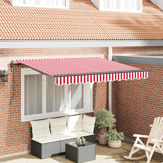 vidaXL Αναδιπλούμενη τέντα Κόκκινο 250 x 200 cm ύφασμα