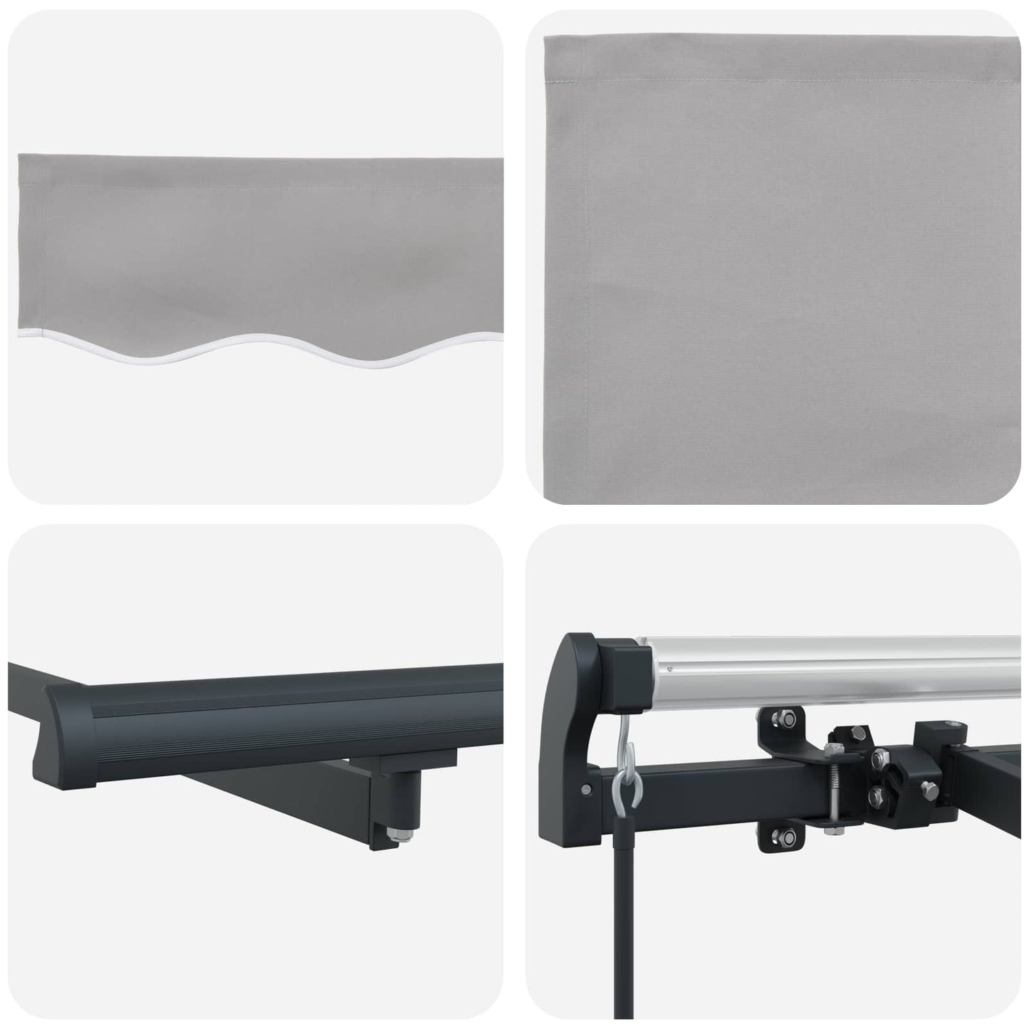 vidaXL Αναδιπλούμενη τέντα Ανοιχτό γκρι 250 x 200 cm ύφασμα
