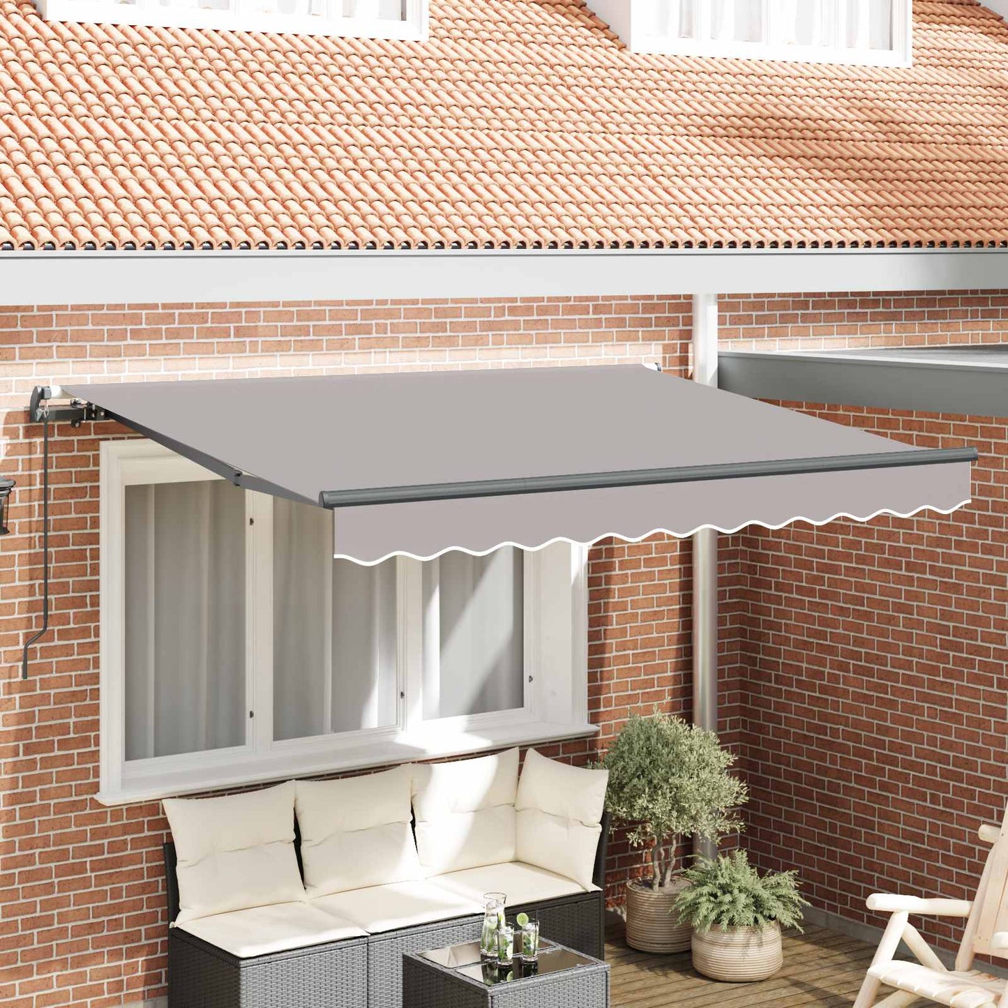 vidaXL Αναδιπλούμενη τέντα Ανοιχτό γκρι 250 x 200 cm ύφασμα