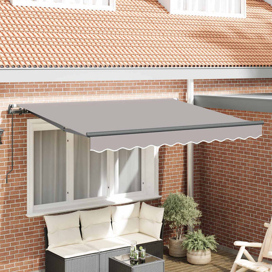 vidaXL Αναδιπλούμενη τέντα Ανοιχτό γκρι 250 x 200 cm ύφασμα