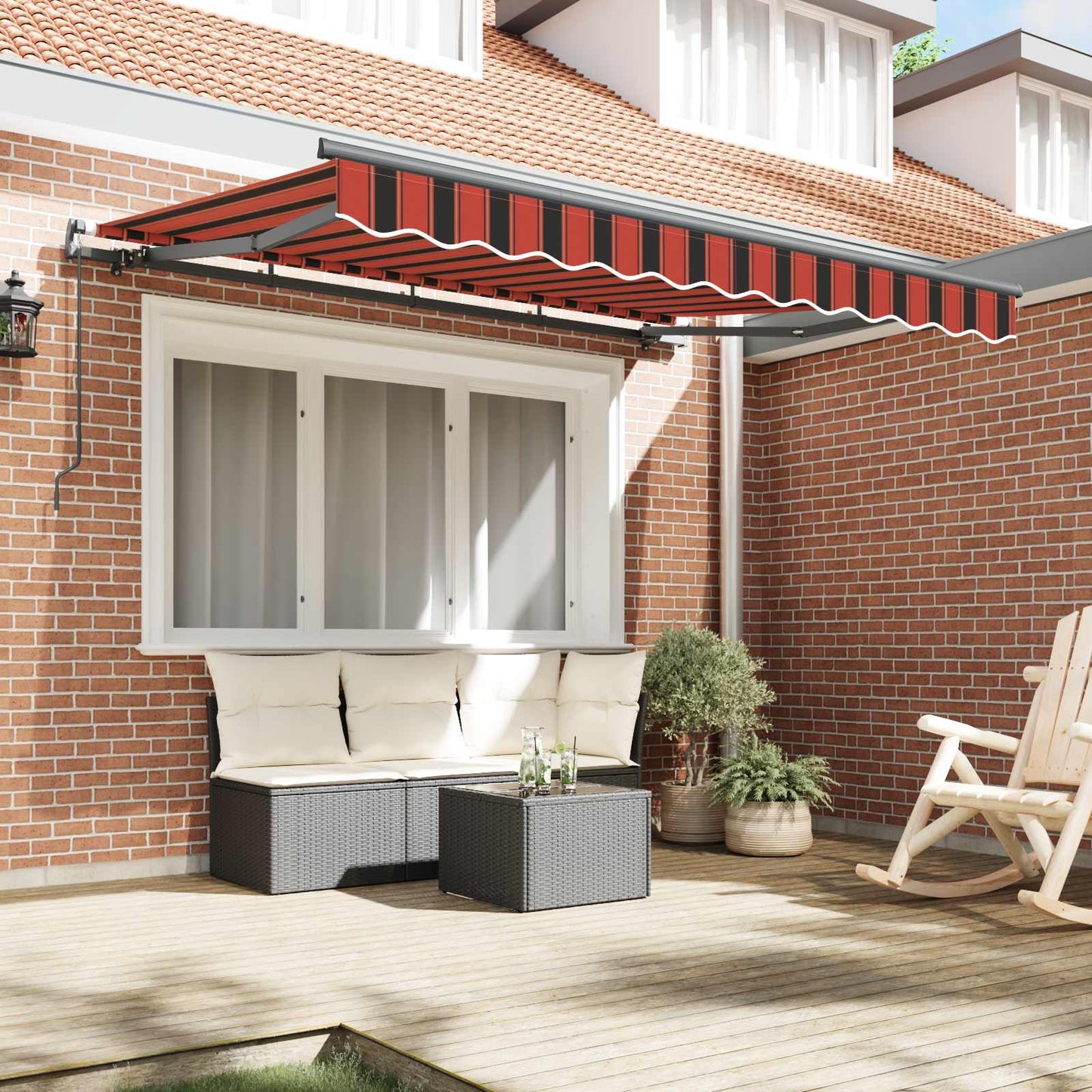 vidaXL Αναδιπλούμενη τέντα Πορτοκαλί 300 x 200 cm ύφασμα