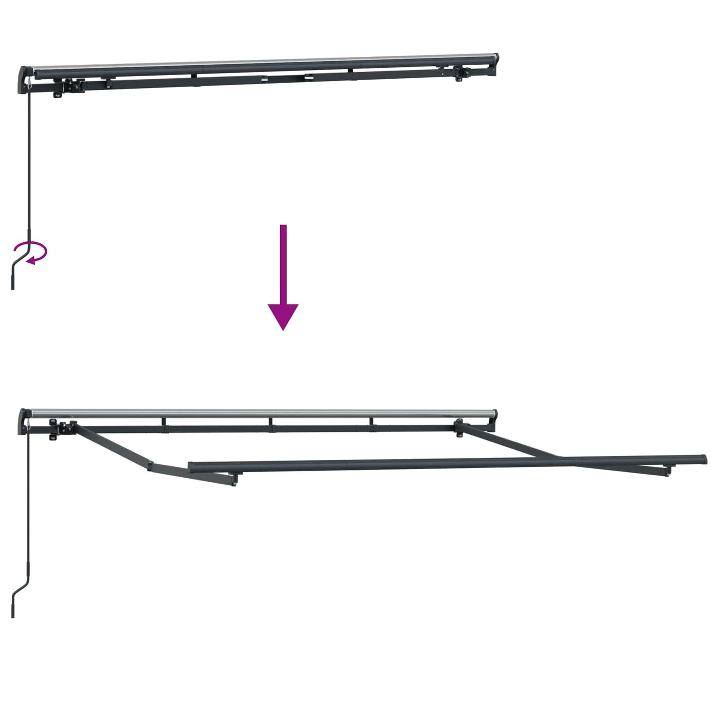 vidaXL Αναδιπλούμενη τέντα Πορτοκαλί 300 x 200 cm ύφασμα