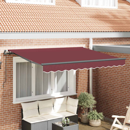 vidaXL Αναδιπλούμενη τέντα Μπορντό 300 x 200 cm ύφασμα
