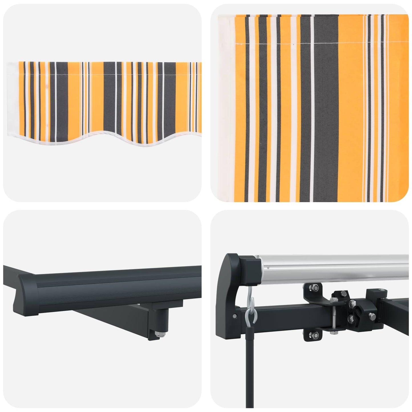 vidaXL Αναδιπλούμενη τέντα Κίτρινο 300 x 200 cm ύφασμα