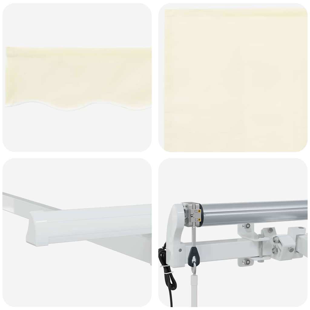vidaXL Αναδιπλούμενη τέντα Κρεμ 350 x 200 cm ύφασμα